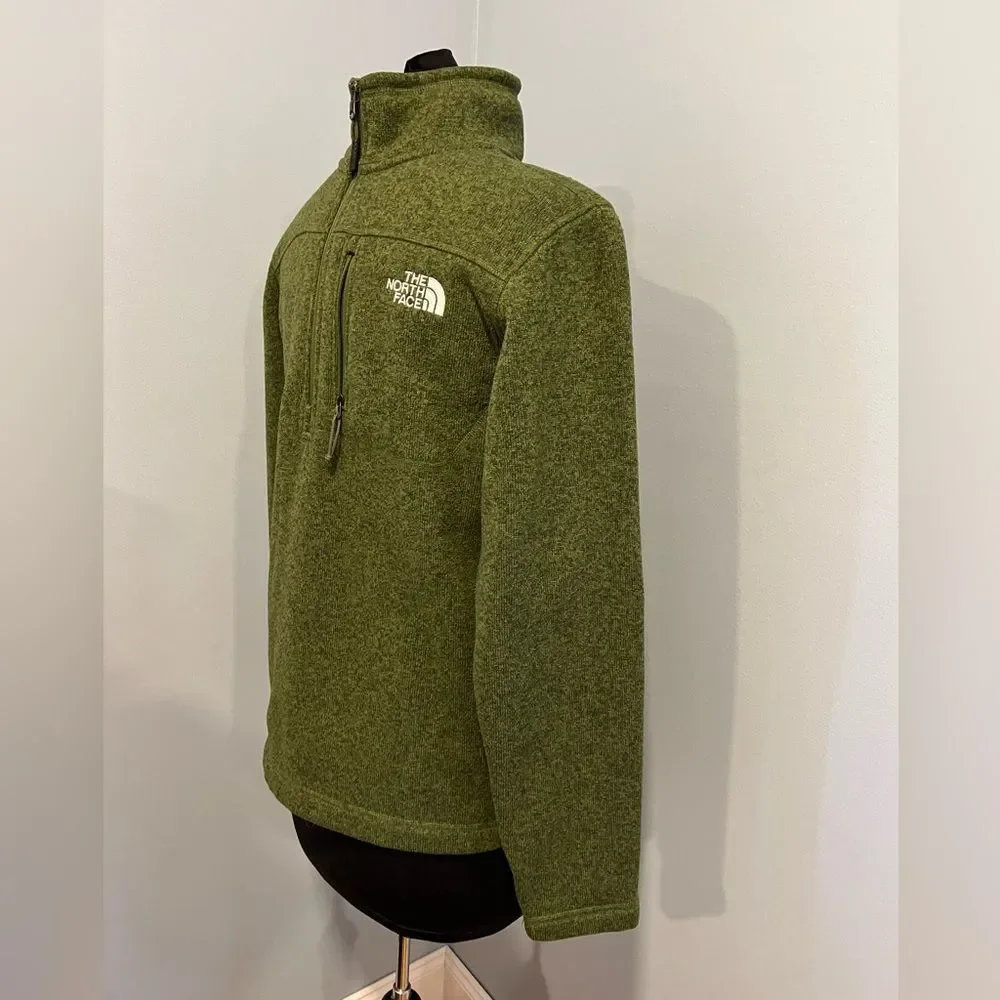 The North Face Men’s Green Fleece Quarter Zip Pullover Jacket